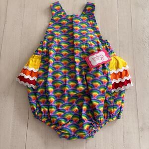 Ricrac & Ruffles NWT Rainbow Bubble with Ruffles Size 24 months / 2T 100% Cotton